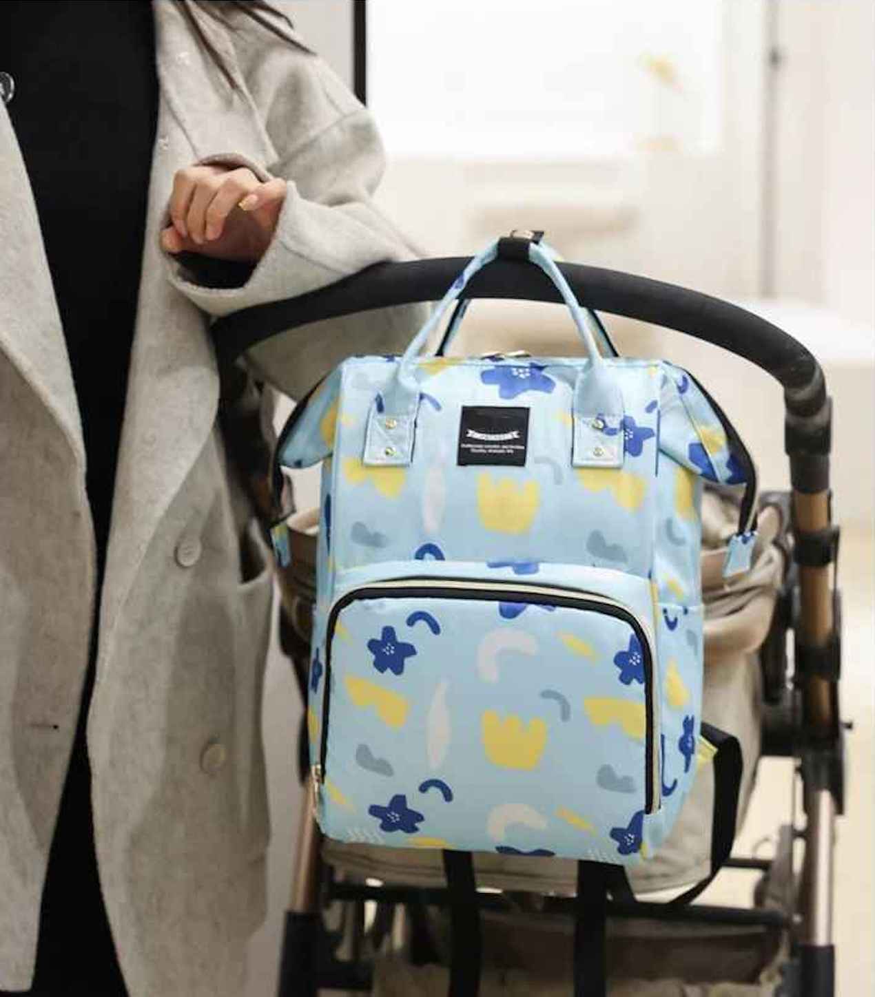 poussette sac à dos à langer bleu colorform carrousel