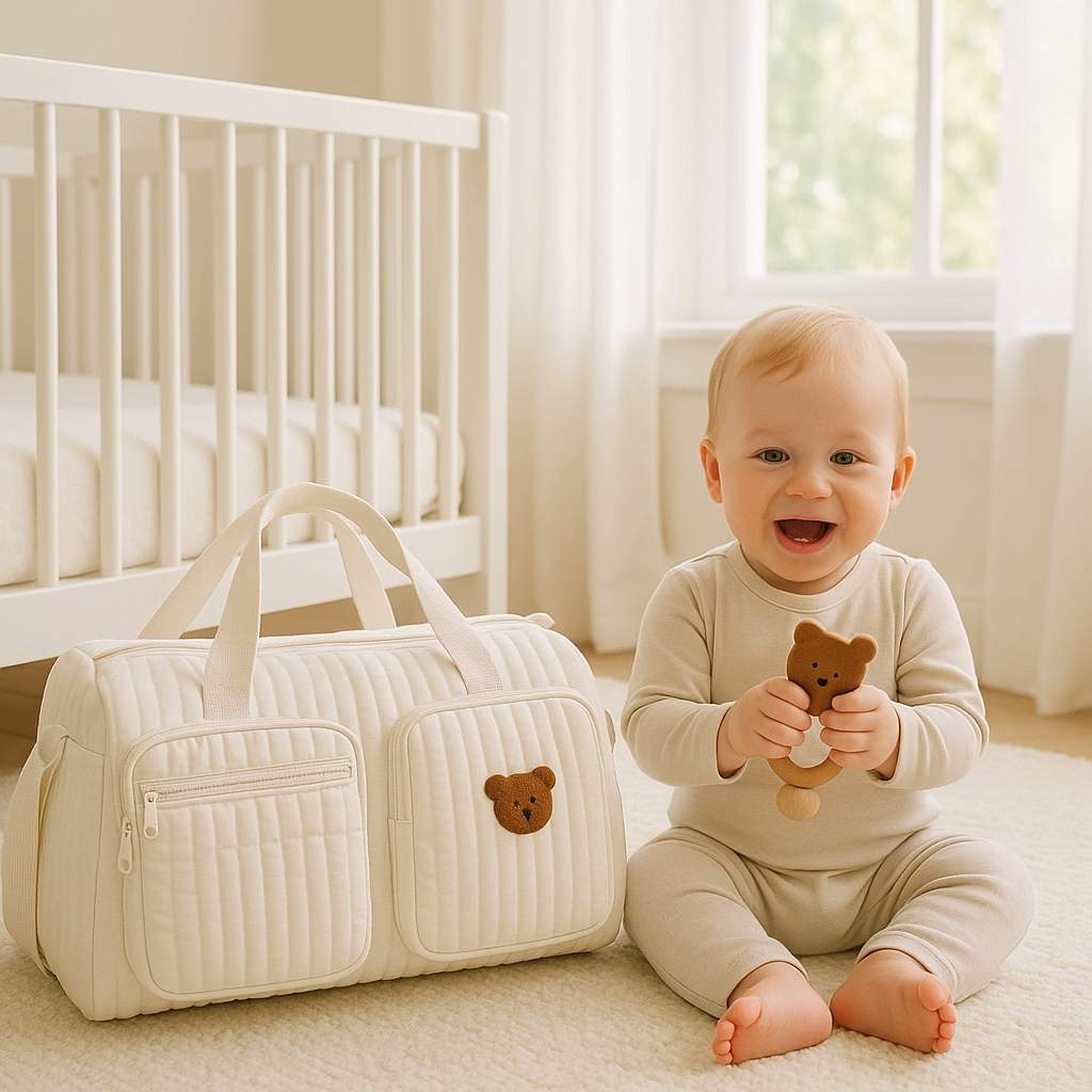 bebe sourit sac a langer ourson solo doudounours carrousel