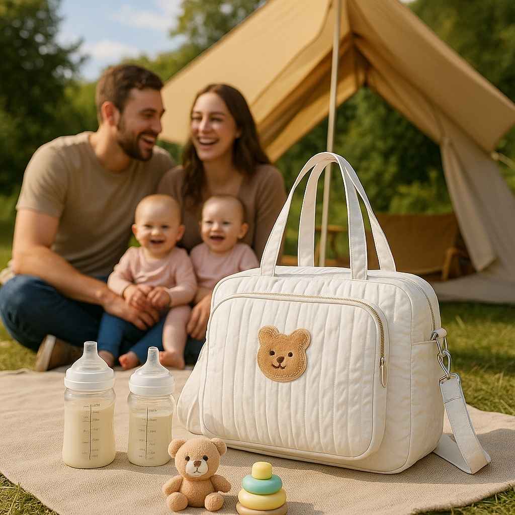 famille camping sac à langer blanc rounny carrousel
