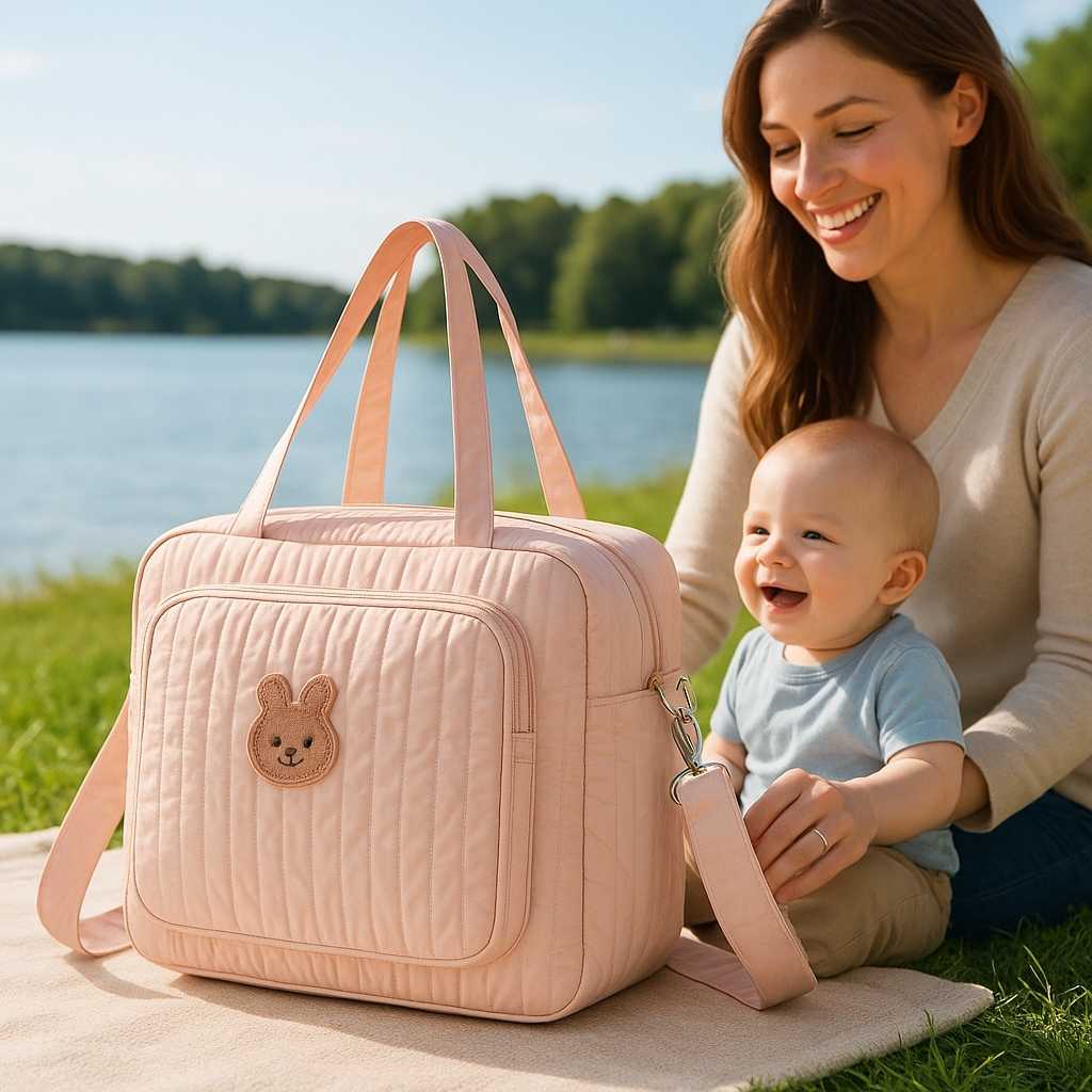 maman bebe lac sac à langer rose rounny carrousel