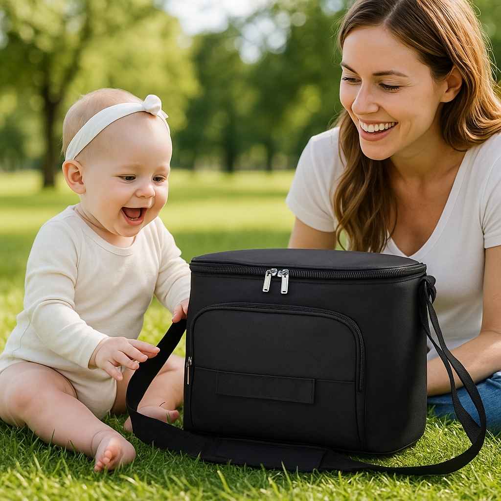 maman sourit sac a langer bebe parc manedo carrousel