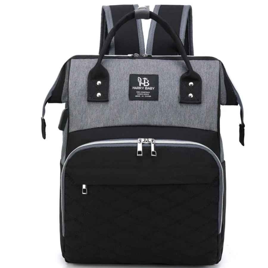 sac à dos à langer noir gris kalido carrousel