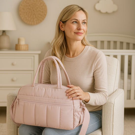 sac a langer rose genoux maman talisman carrousel
